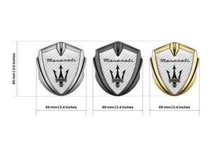 Maserati Metallico Emblema Badge Durevole Tocco Premium